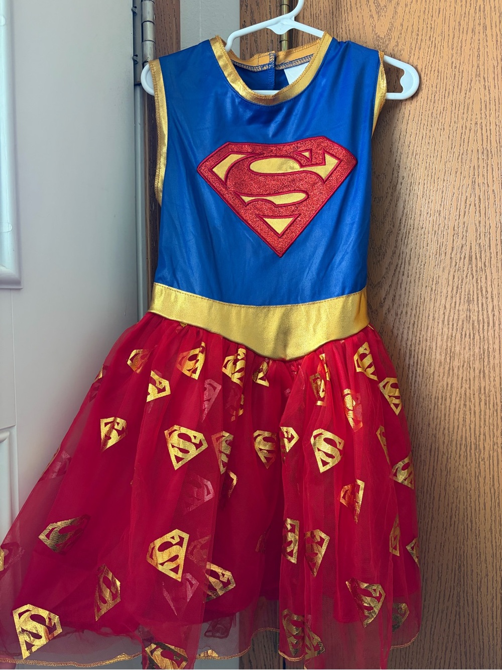 Girls Super Girl Costume Dress - Blue & Red